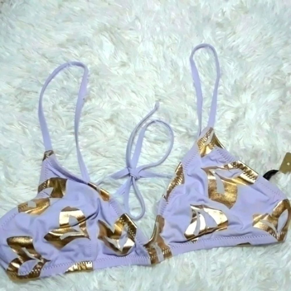 J. Crew Golden Hearts Bikini Swim Top